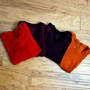 Preswick & Moore 3/4 Sleeve Scoop Neck Tees - Red, Burgundy, Black, Burnt Orange